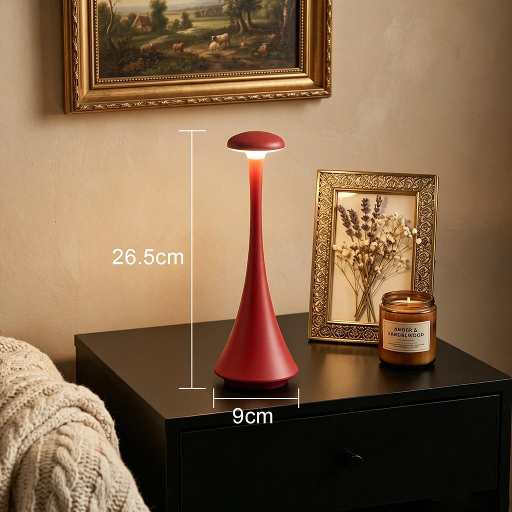 Mushroom Table Lamp Rechargeable Wireless Touch Lamp Creative Desk Lamps Bedroom Atmosphere Light