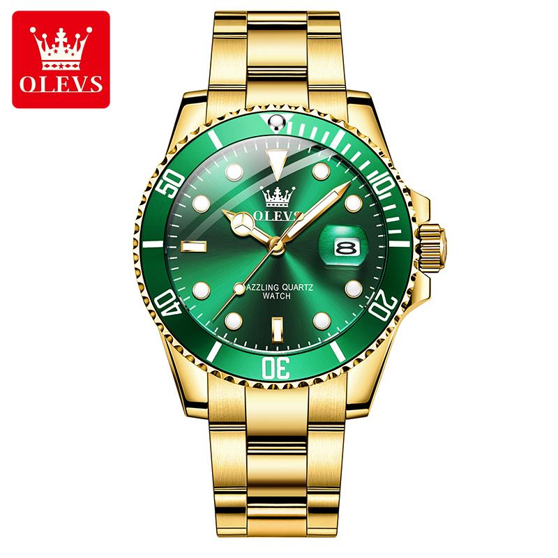 OLEVS 5885 Herrenuhr Luxus Top-Marke Einseitig drehbarer äußerer Ring Design Quarz Uhr für Männer Automatisches Datum Wasserdicht Armbanduhren