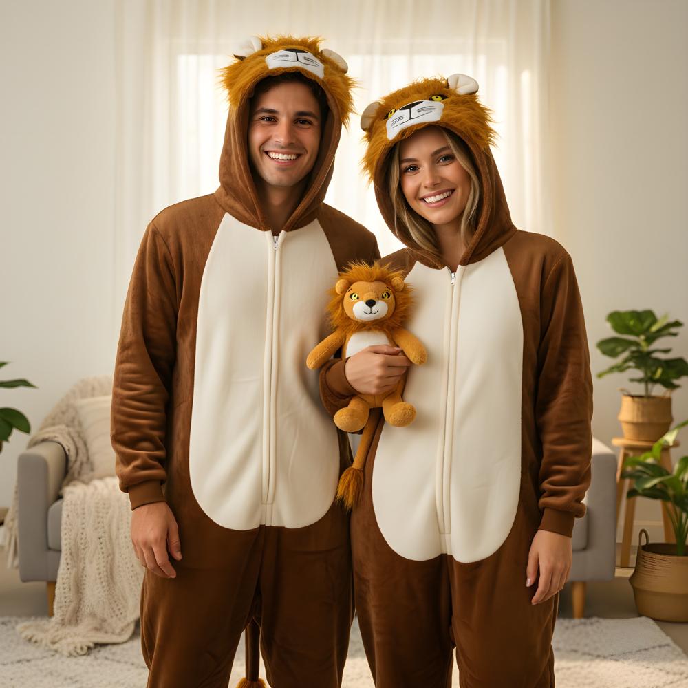 Piżama Onesie Kigurumi Kostium Przebranie Lew Xxl: 185 - 195Cm