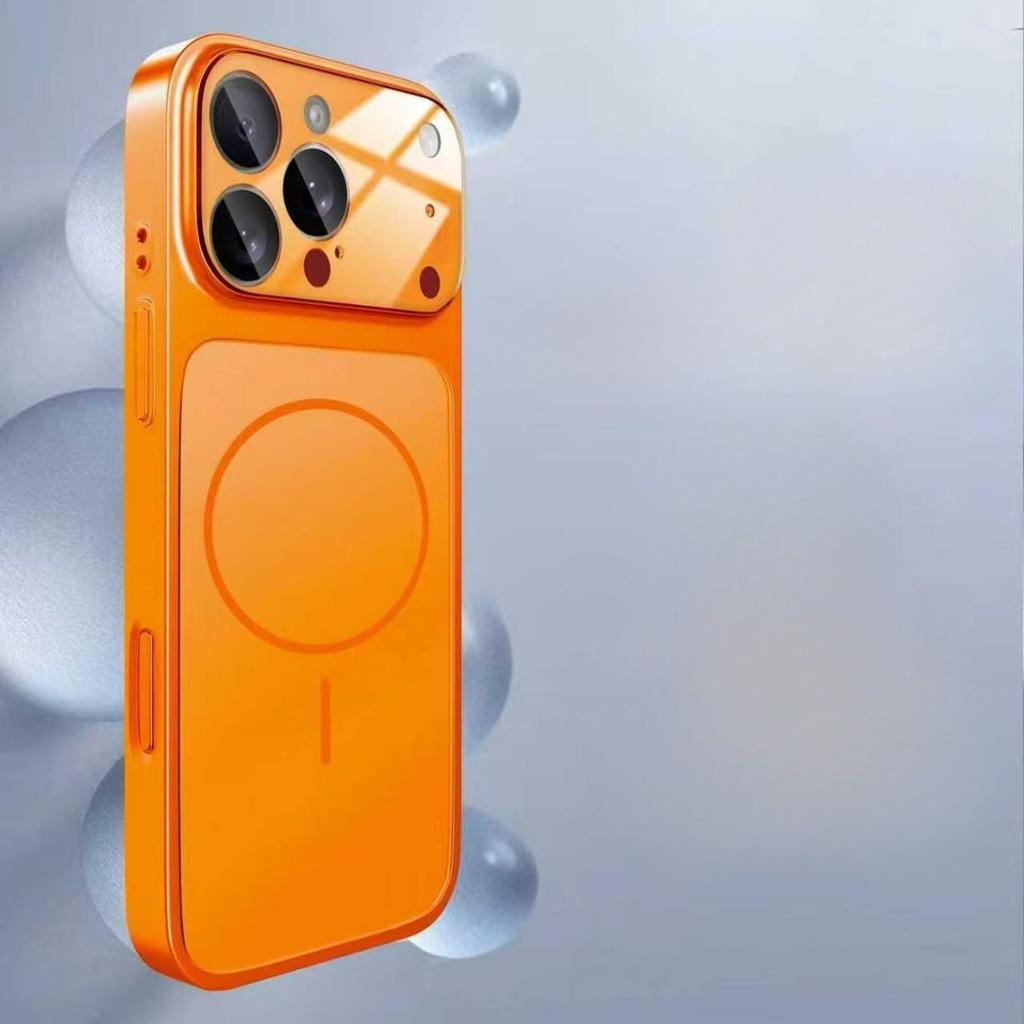 MagSafe Compatible Spliced Phone Case with Large Camera Lens Cover Shockproof Magnetic Case for iPhone