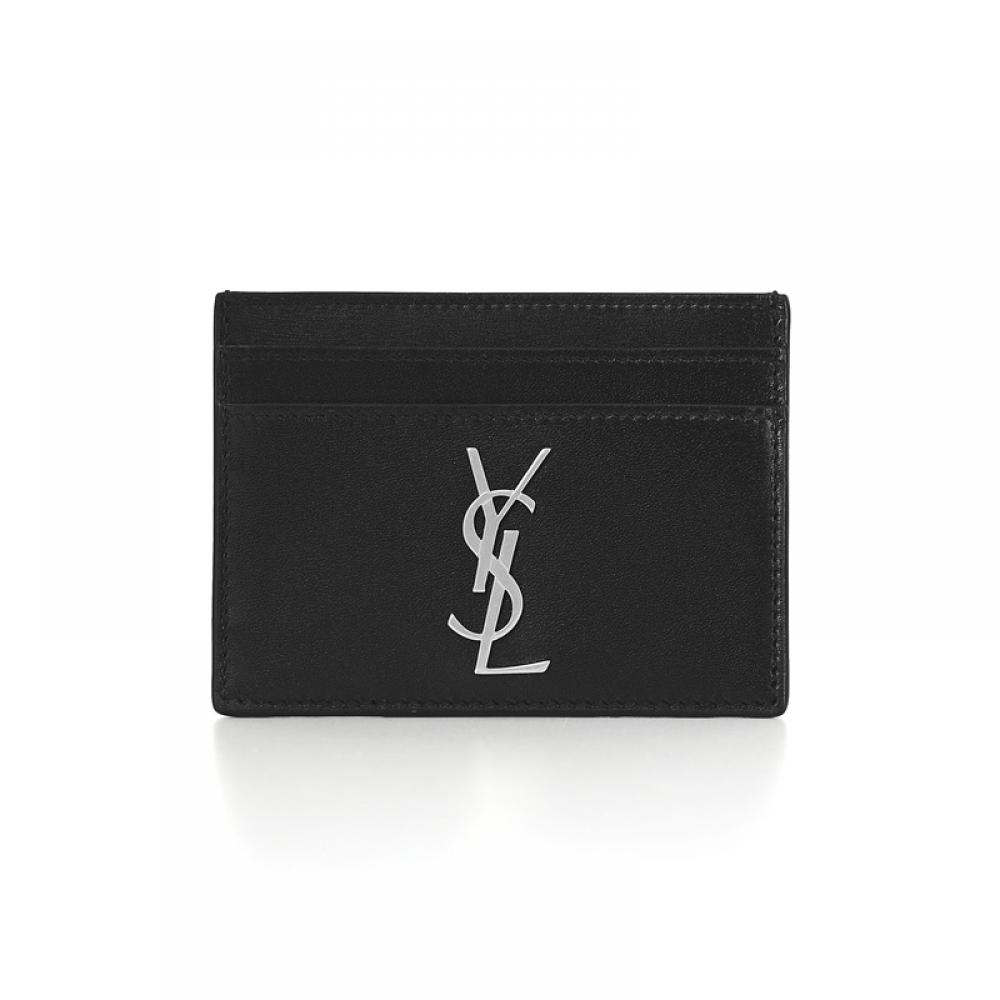 Saint Laurent 485631 0sx0e 1000 Cassandra Monogram Silver Card Holder