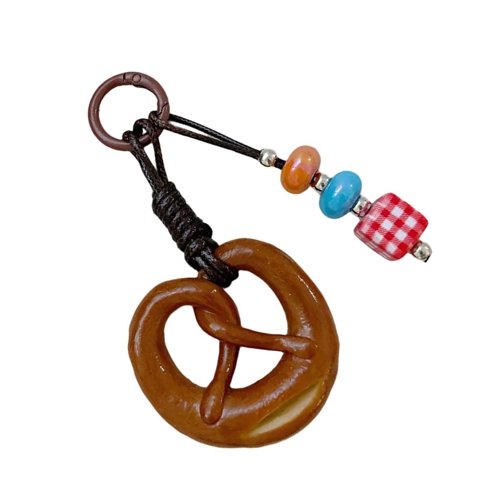 Realistic Chocolate Pretzel Bread Style Phone Charm Ornament Bag Pendant Fashion Bags Accesories For Daily Essential