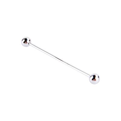 Heren verzilverde stalen kraagspeld met stud, barbell bar clip sluiting, broche 6 cm