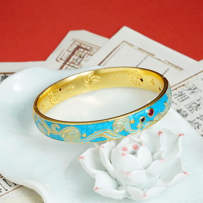 National Trend Vietnamese Bracelet Dripping Oil Auspicious Elephant Nebula Female Retro Hand Jewelry Bracelet