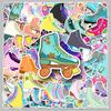 50 Cartoon Roller Skate Stickers: Colorful, Graffiti-Style, Waterproof Decoration for Inline Skates, Water Bottles, or Journals