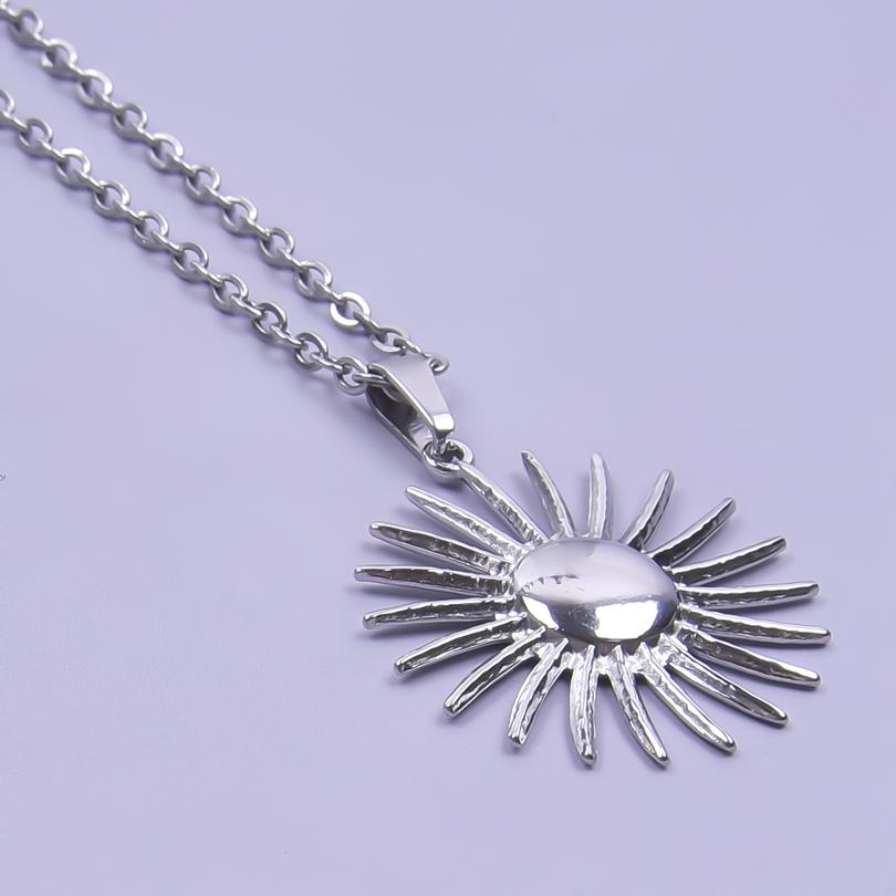 Sun Necklaces For Women/Men Accessories Stainless Steel Jewelry Pendant Choker Necklace Chain On The Neck Decoration Collar Gift