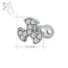 European & American Style Round Zircon Embedded Stainless Steel Body Piercing Nail 316L