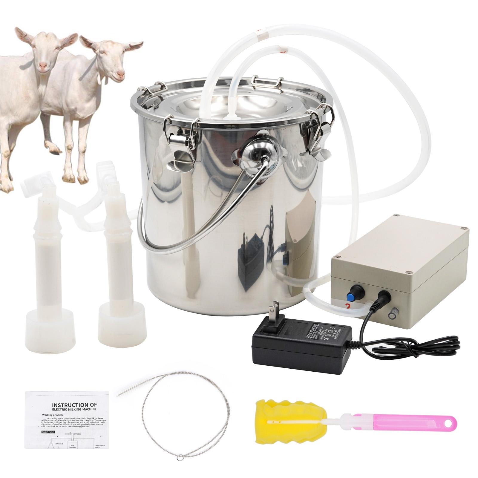 

5L/10L Milking Machine Electric Milking Farm Cow Goat Sheep Vacuum Pump Bucket Farm Breeding Equipment Intensity Adjustment