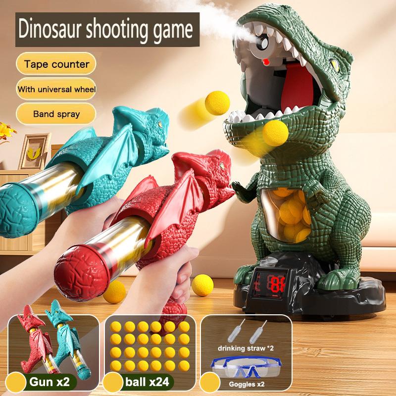 Pistola Sparaballe Morbide Tiradinosauri T-Rex Giocattoli per Asilo Gioco Interattivo Genitore-Figlio