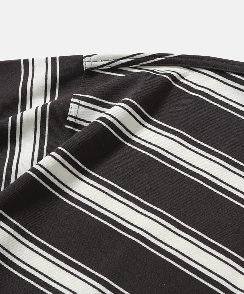 MOIF [Ss26] One Pocket H/S Tee / Charcoal Stripe