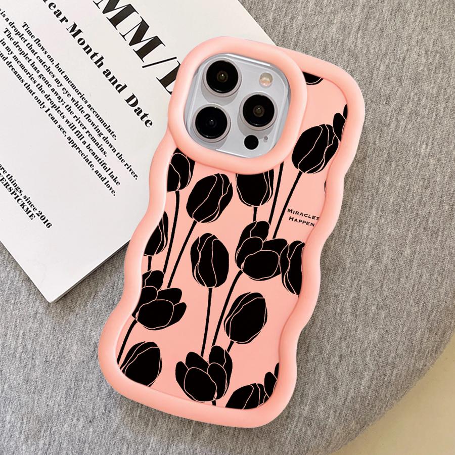 Case for iPhone 12 14 13 11 16 Pro Max 15 Plus 17 Air XR 8 Soft Phone Cover Plant Flower