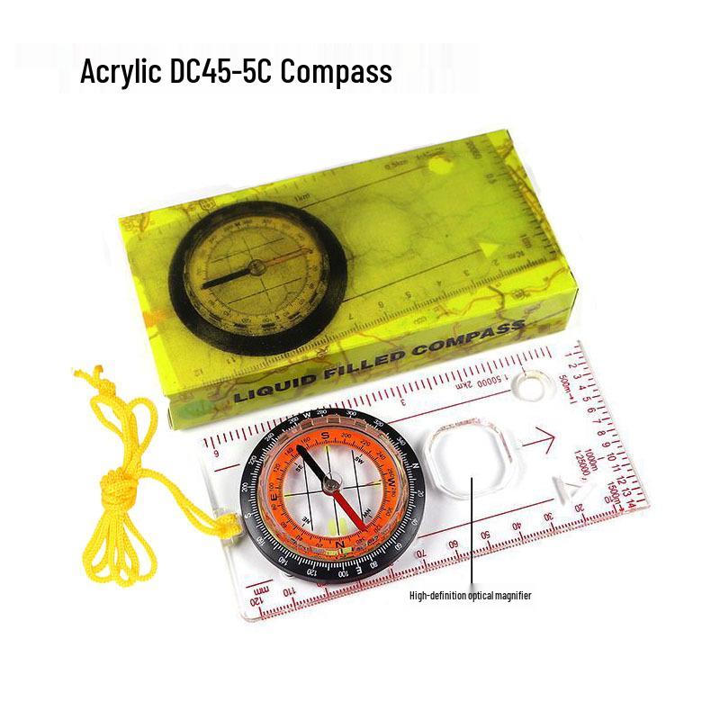 DC45-5C Multifunctional Map Scale Compass for Classroom, Camping, and Outdoor Adventures Compass