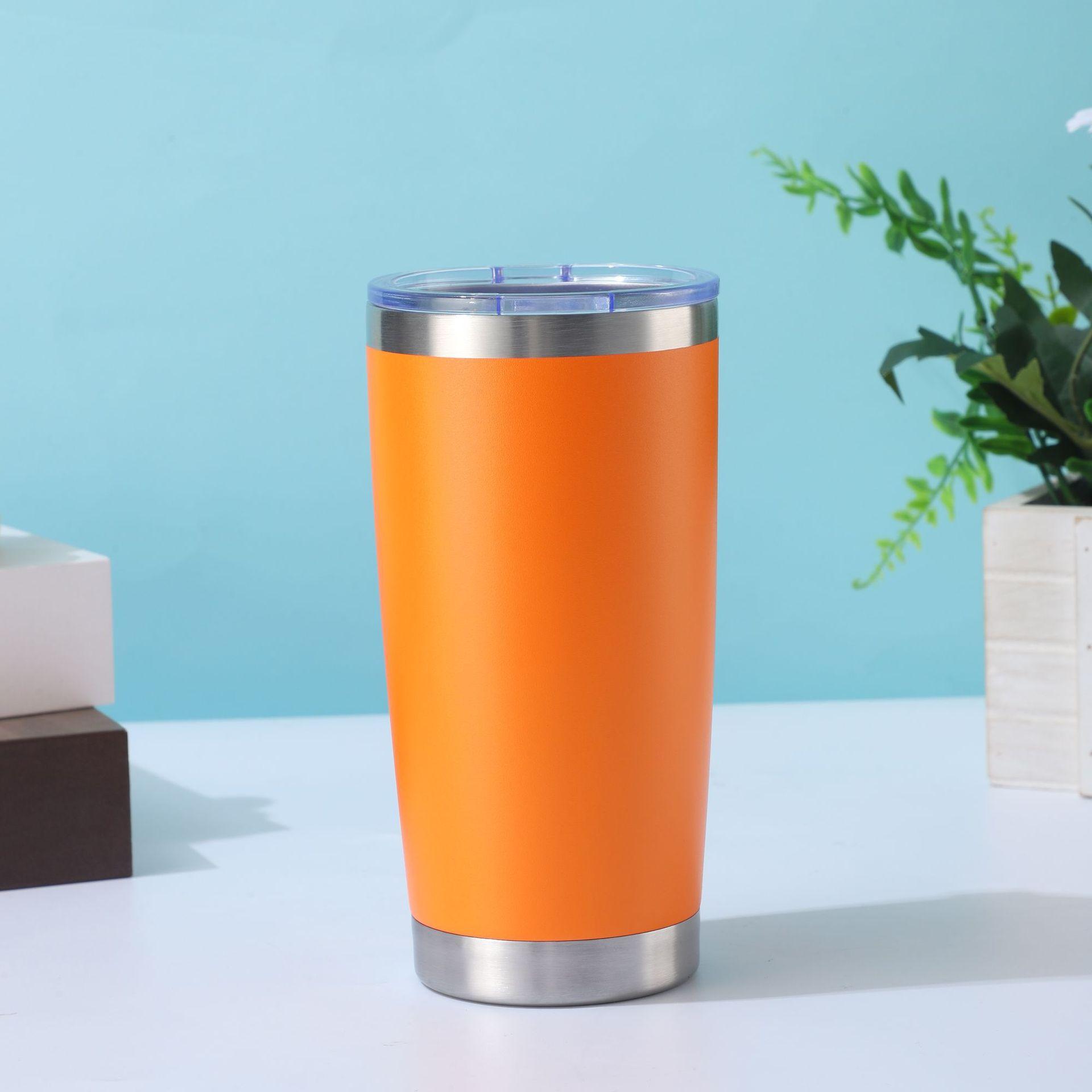 

Автомобильная кружка из нержавеющей стали 20 унций, вакуумная двухслойная автомобильная кружка, портативная теплоизоляция и холодоизоляция, кружка для льда 20oz оранжевый