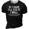 Fashionable Letter Pattern 3D Printed Men's T-shirt, Summer Nostalgic Retro Short Sleeved Top, Casual and Comfortable O-neck Clothing
