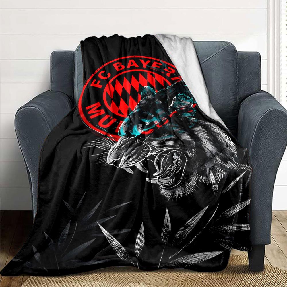 1pc Flannel Blanket, Panther,Bayern,Roar Pattern Printed Blanket, Sofa Bed Sofa Car Office Camping Travel Warm And Comfortable Soft Blanket,