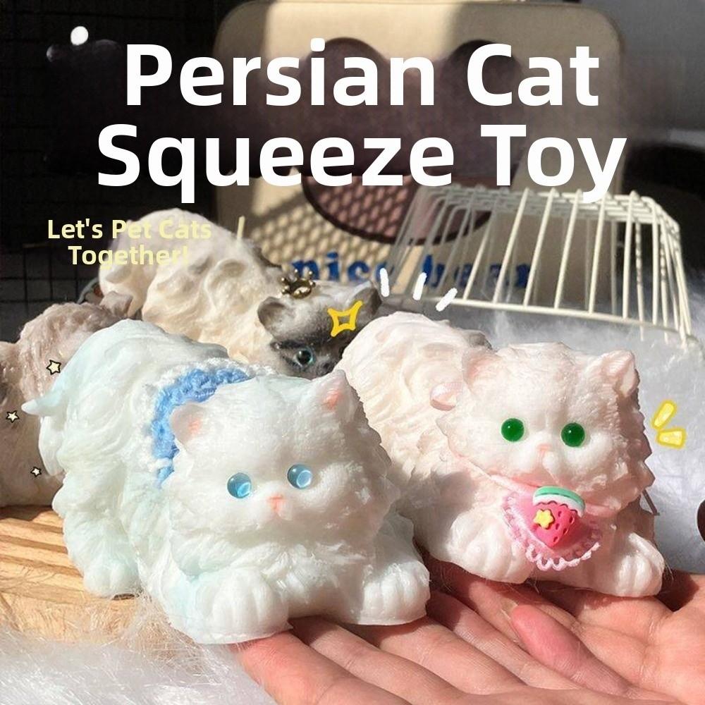 Stress Relief Persian Cat Squeeze Toy Handmade Soft Squeeze Cat Toys Cat Lovers Gift