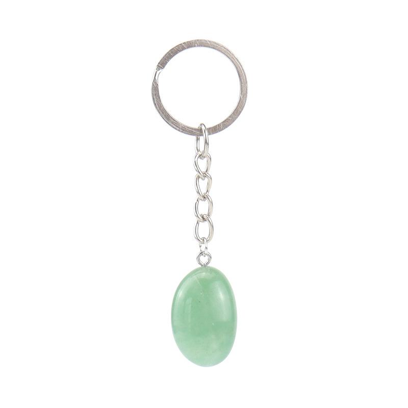 Natural Stone Irregular Stone Agate Crystal Keychain Pendant Bag Buckle Key Chain K02