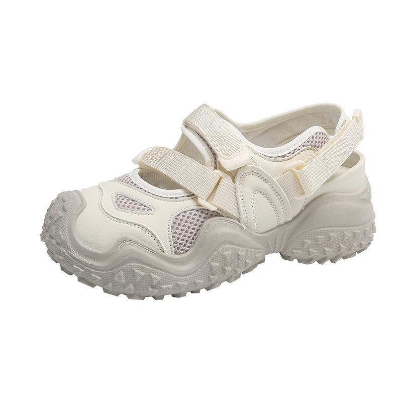 Nett Pustende Sportssandaler Dame Sommer Utgravde Pops Sko Tykk Såle Borrelås Fritidssko Ny Design Luksus Damefottøy