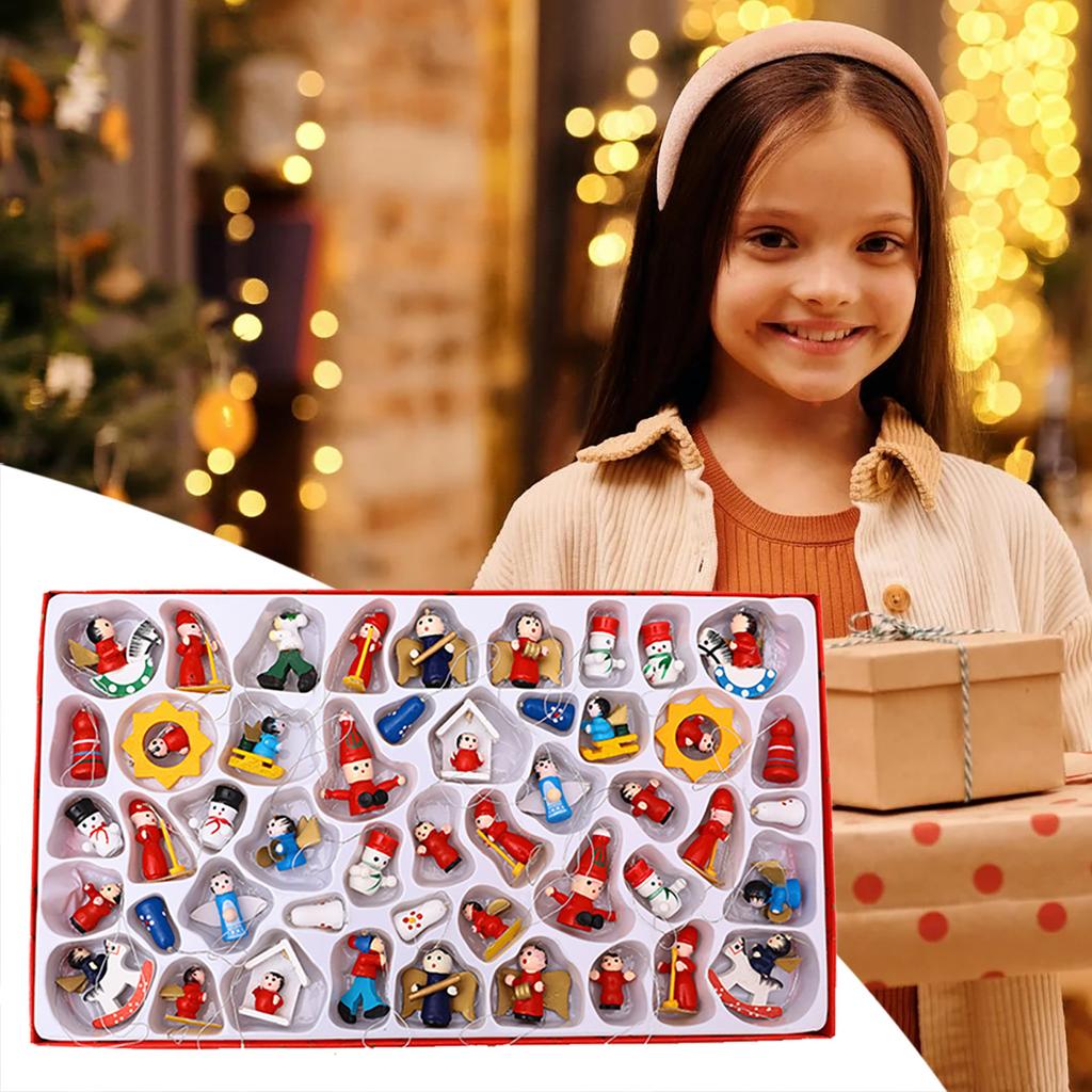 Wooden Craft Gift Box Pendant Christmas Tree Children Gift Set 