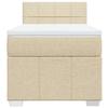 Box Spring Bed with Mattress Cream 100x200 cm Fabric