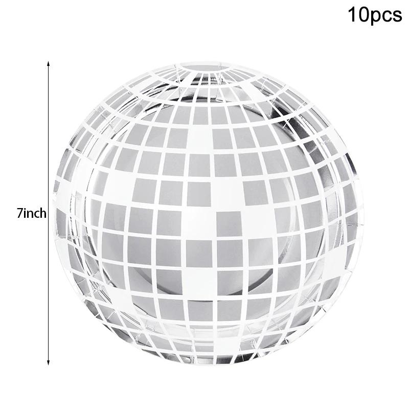 Disco Ball Theme Party Disposable Tableware Paper Plate Cup Napkins Wedding 70s Birthday Party Decoration Bachelorette Supplies