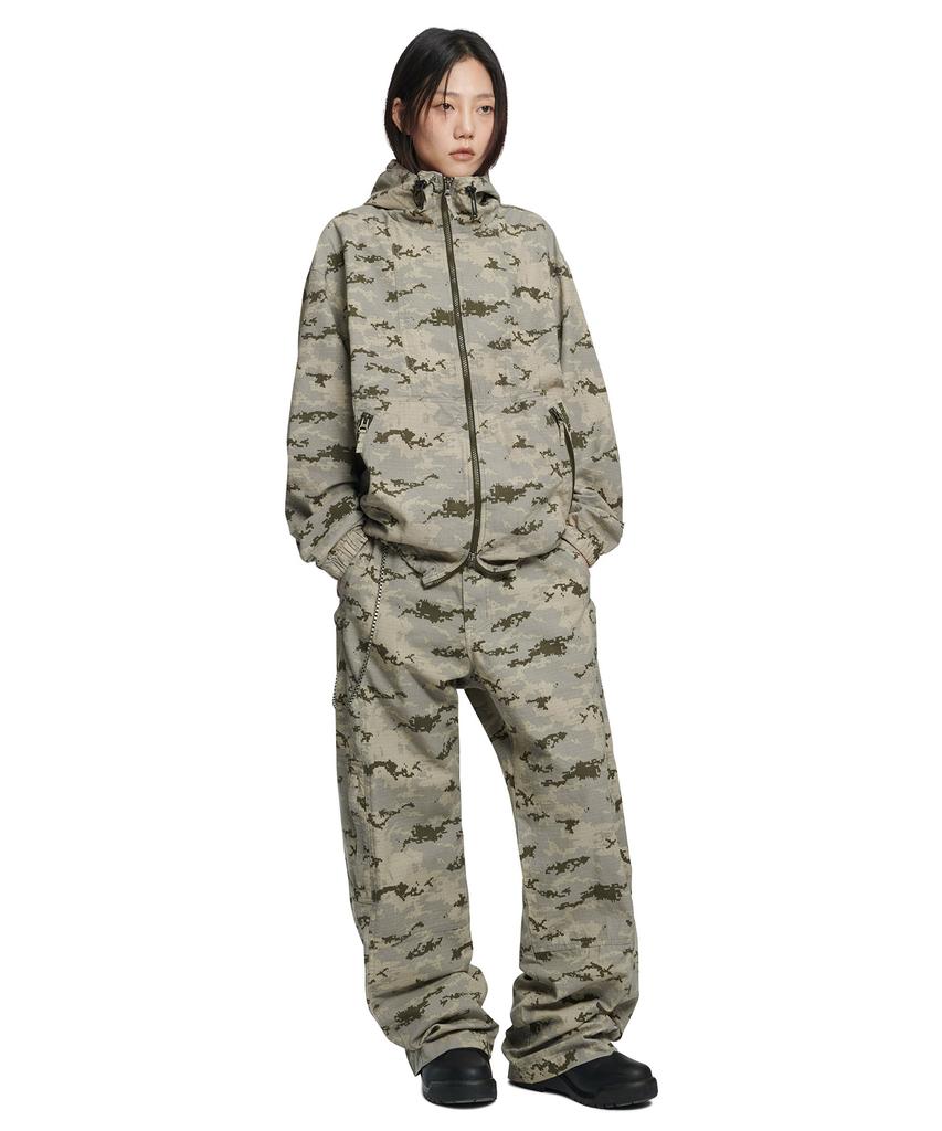 Nomanual Washed Hooded Jacket - Digital Camo