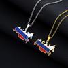Russia Flag Chain Necklaces National Map Pendant Choker Country Jewelry