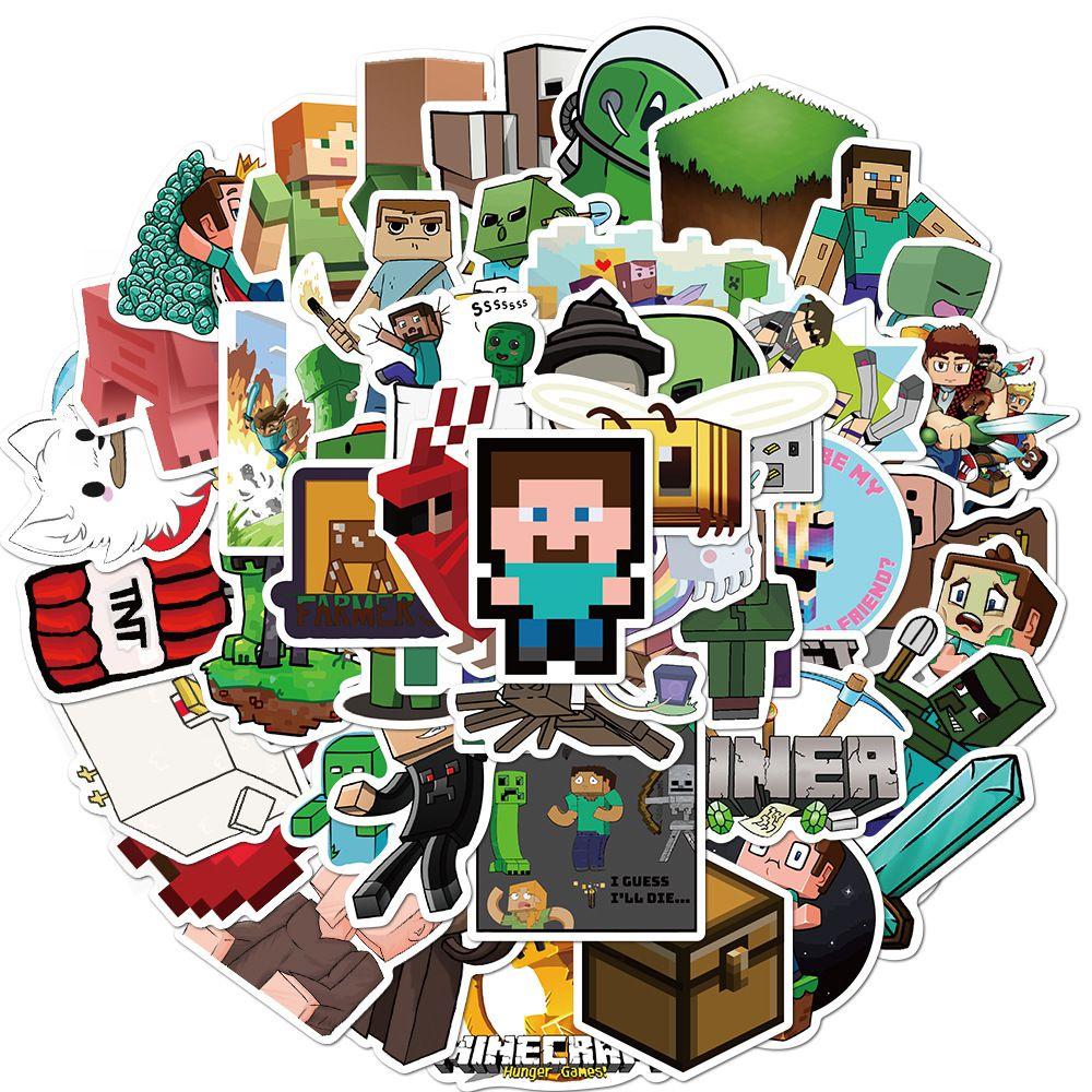 Game 100pcs Minecraft Stickers Diy Waterproof Lapyop Bike Luggage Decal Suitcase