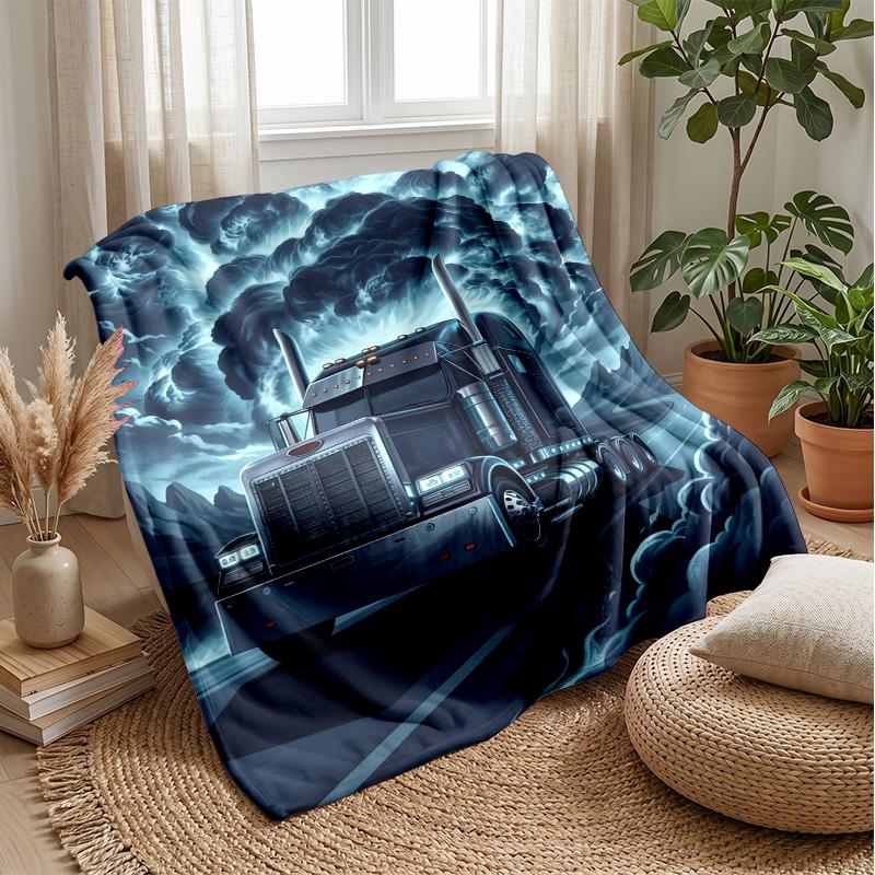 Neon Monster Trucks Theme Blanket Lightweight Warm Flannel Blanket Decorative Throw Blanket for Home Decoration