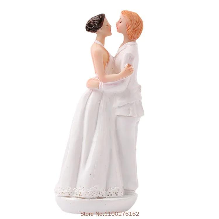 Funny Wedding Cake Toppers Dolls Romantic Bride And Groom Figurines Stand Topper Decoration Supplies Marry Resin Figurine