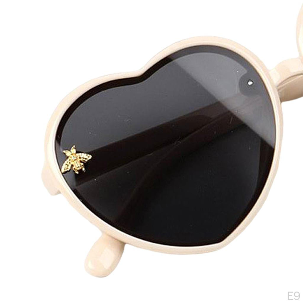 2 Pieces Colorful Heart Sunglasses UV400 Transparent Eyeglasses Eyewear Round for Girls Gift Boys