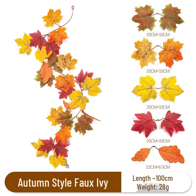 Maple Leaf Vine Thanksgiving Decor - Hanging Ornament for Fireplace & Dining Table