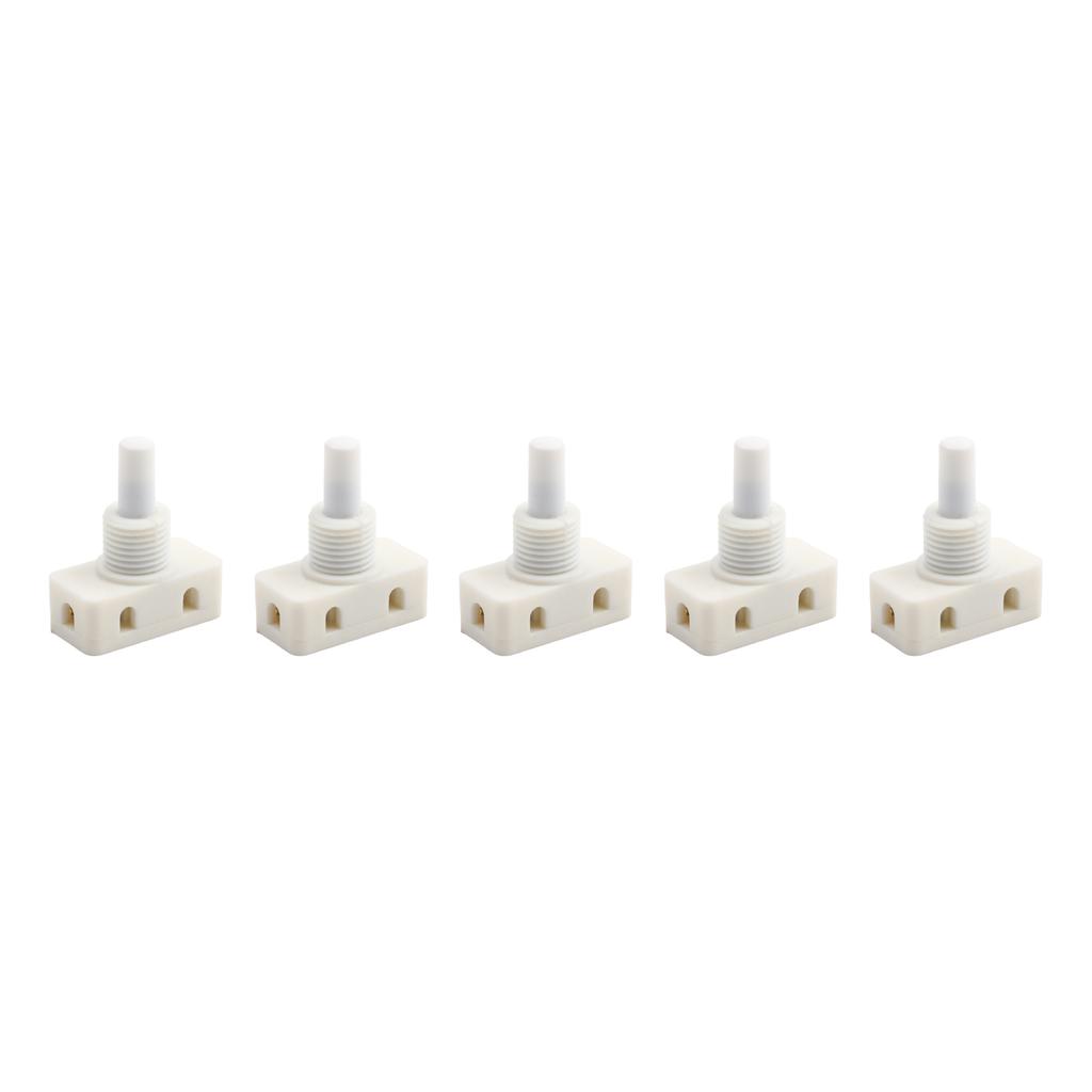 Screw Terminal Connection White Color 10mm Packing Diameter 250V Voltage ABS Material Push Button Switch Circuit Breaker White