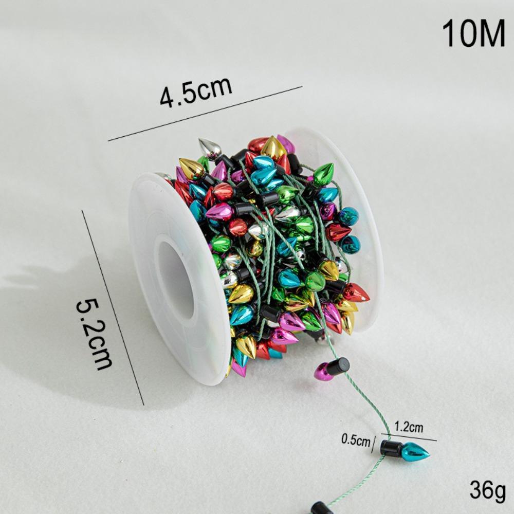 Colorful Electroplated Beads Christmas Bead Chain 10M DIY Material Xmas Hanging Decor Xmas Tree Ornaments Gift