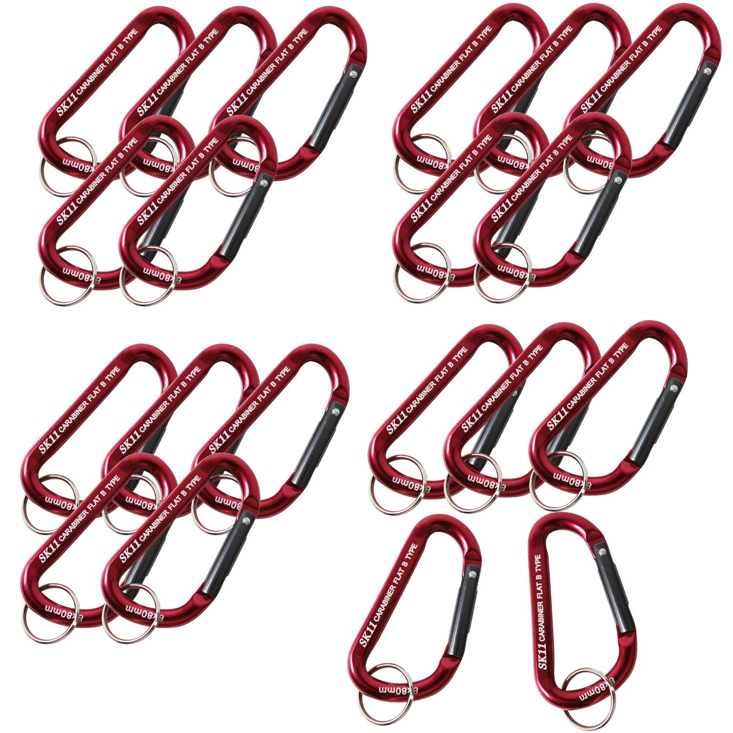 

SK11 Aluminum Carabiner B Red 5 x 50mm of SAC-550B (Set 20)