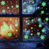 DIY Shopwindow Snow Stickers Green Silver Luminous Snowflakes Decals  Glass Windows Door