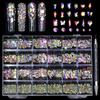 Nail Crystal Rhinestones Kit,Mix Shape AB Glass,3D Diamonds Flatback Crystals with Drill Pen,Nail Crystal,Nail Art Decor