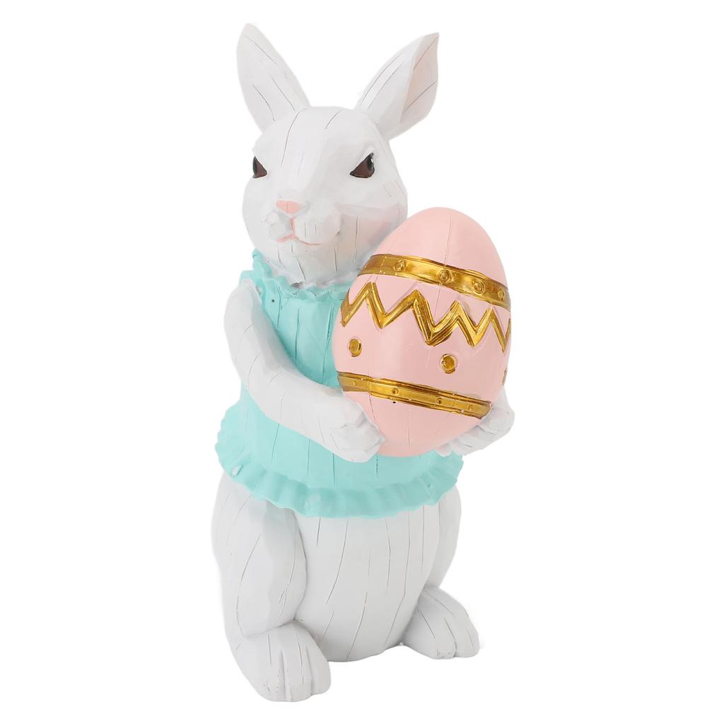 Bunny Figurine Cute Vintage Resin Easter Bunny Statue for Home Ornament Holiday Decoration