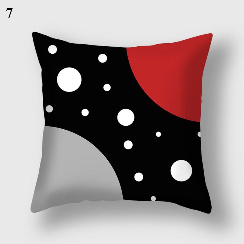 Home Decor Black Red Pillowcase Geometric Pattern Pillowcase Living Room Sofa Decor Cushion Covers Car