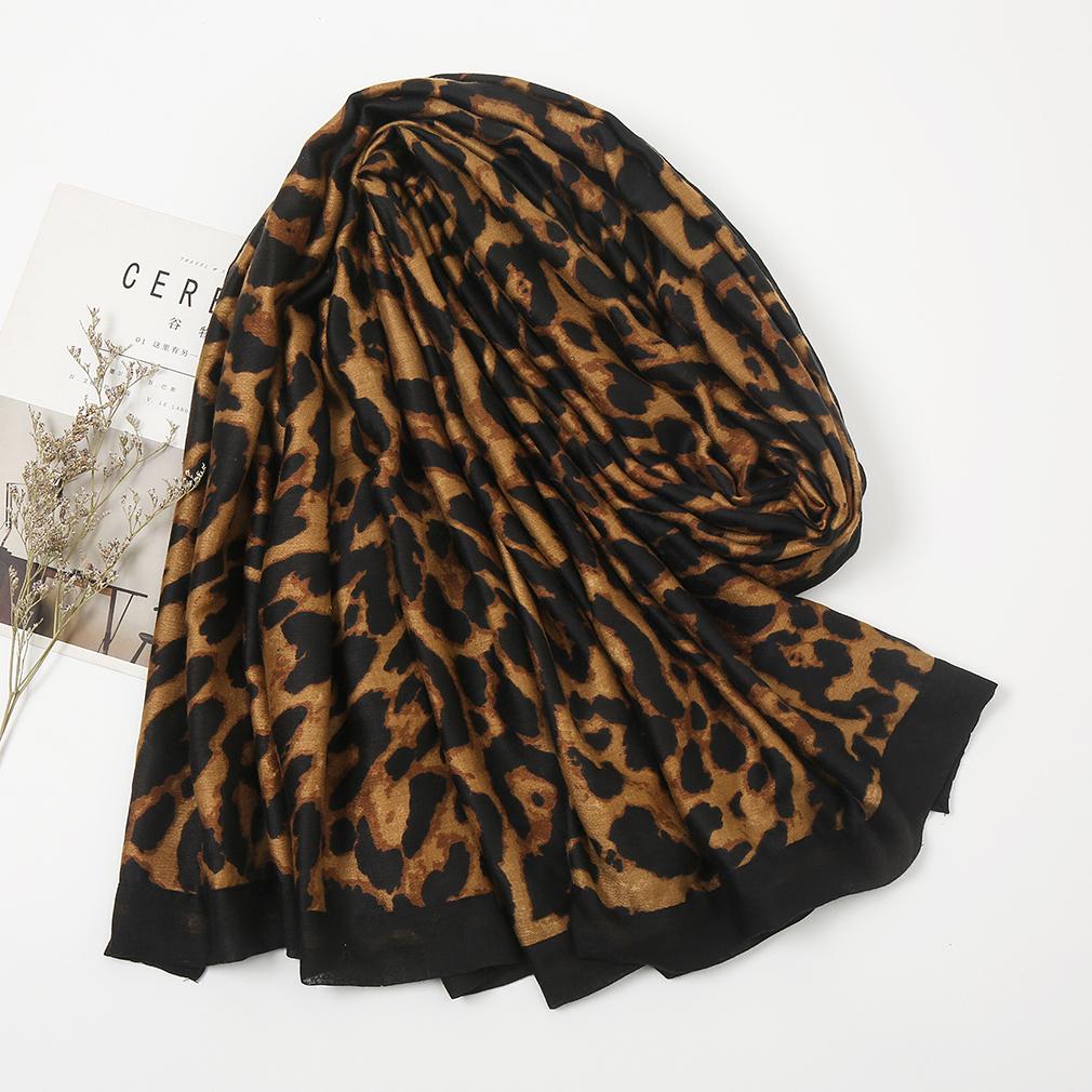 Fashion Printed Leopard Scarf Female Spring Muslim Women Hijab Scarves Tassel Large Size Headband Handkerchief Women'S Bandana