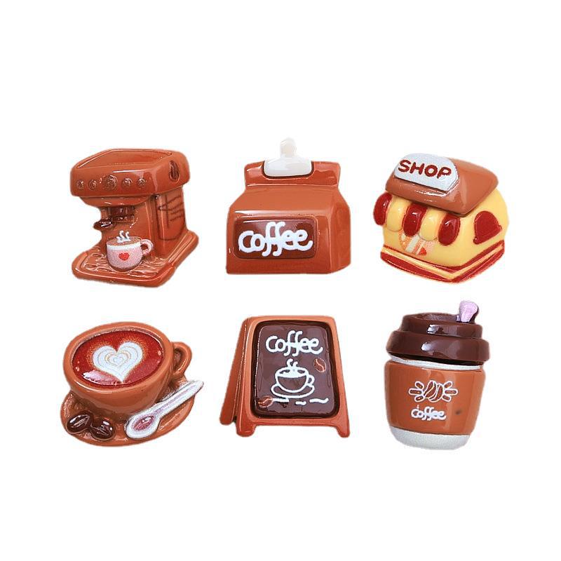Cartoon Coffee Series DIY Resin Accessories Kit: Phone Case, Hair Clip, Jewelry Craft Supplies