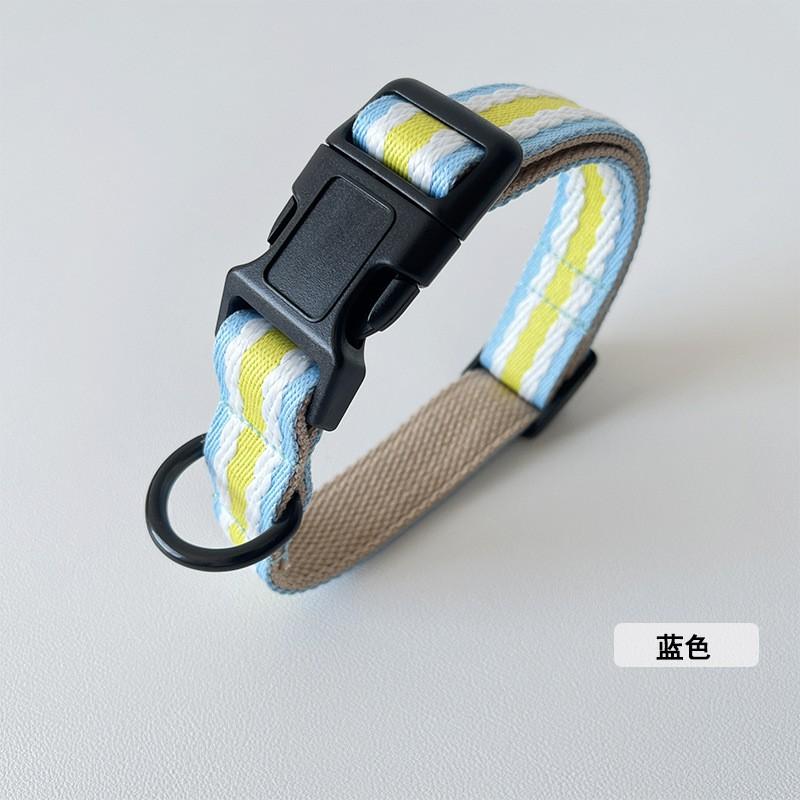 Thick Anti-pull Dog Collar Leash Set Striped Cats Small Medium Dogs