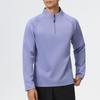 Ditone Men's Quick-Dry Breathable Long Sleeve Sports T-Shirt with Half-Zip Collar for Running and Basketball