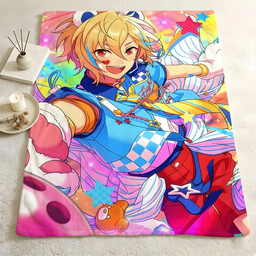Anime E-Ensemble S-Stars Throw Flannel Blanket Skin Soft Suitable for Sofa Living Room Bed Travel and Gifts