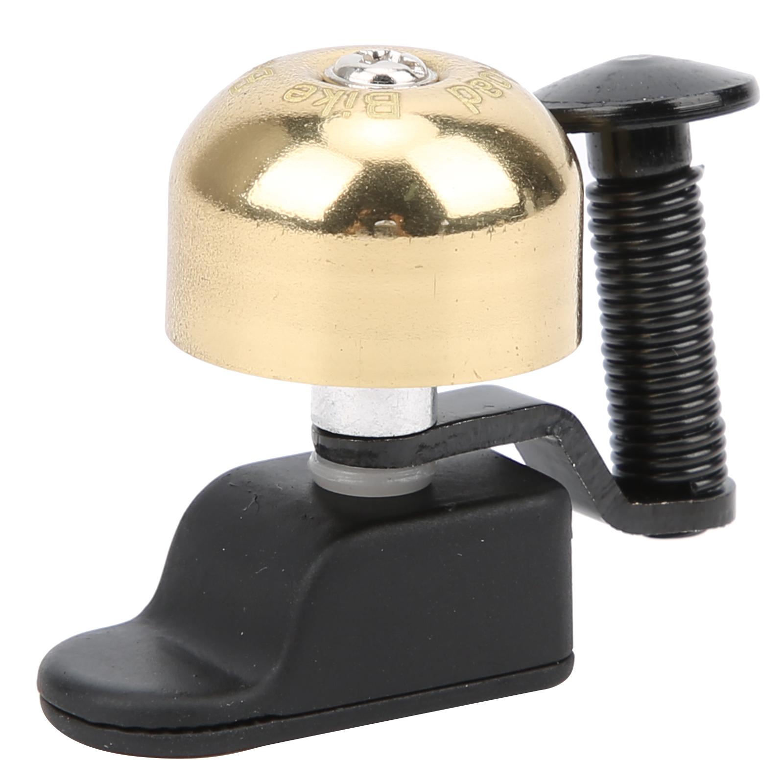 

Small Mountain Bike Curved Handle Clip Bell Clear Noticeable Sound Bicycle Brass BellsGold