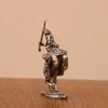 Estátua de Cavaleiro Medieval de Latão Montado em Cavalo Textura Sólida Esculpida Vintage Para Decoração de Mesa de Casa/Escritório Coleção Presente