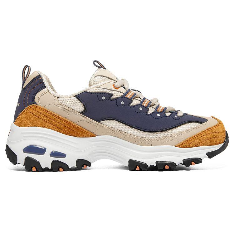 Skechers D'LITES 1.0 Women Panda Shoes Caramel Chestnut Beige Brown Low Top Dad Shoes 13167-TNV