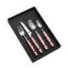 1Pcs Luxury Dinnerware Set Ceramic Pearl Handle Stainless Steel Spoon And Fork Set Western Silver Cutlery High-looking Tableware