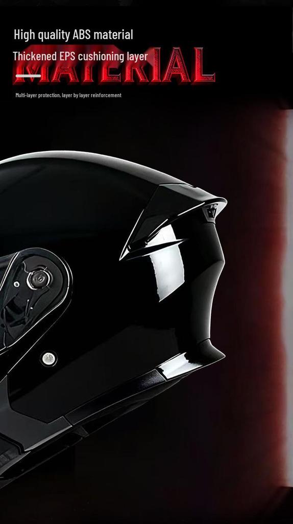 All-Season Universal Flip-up Motorcycle Helmet with Double Visor and Bluetooth Earbuds for Men and Women