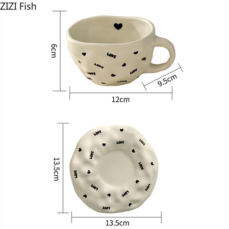 Leichte Luxus-Wassertasse Büro Keramiktasse Teetasse Nachmittagstee Latte Kaffeetasse Kreatives Zuhause Frühstück Milchtasse Trinkset